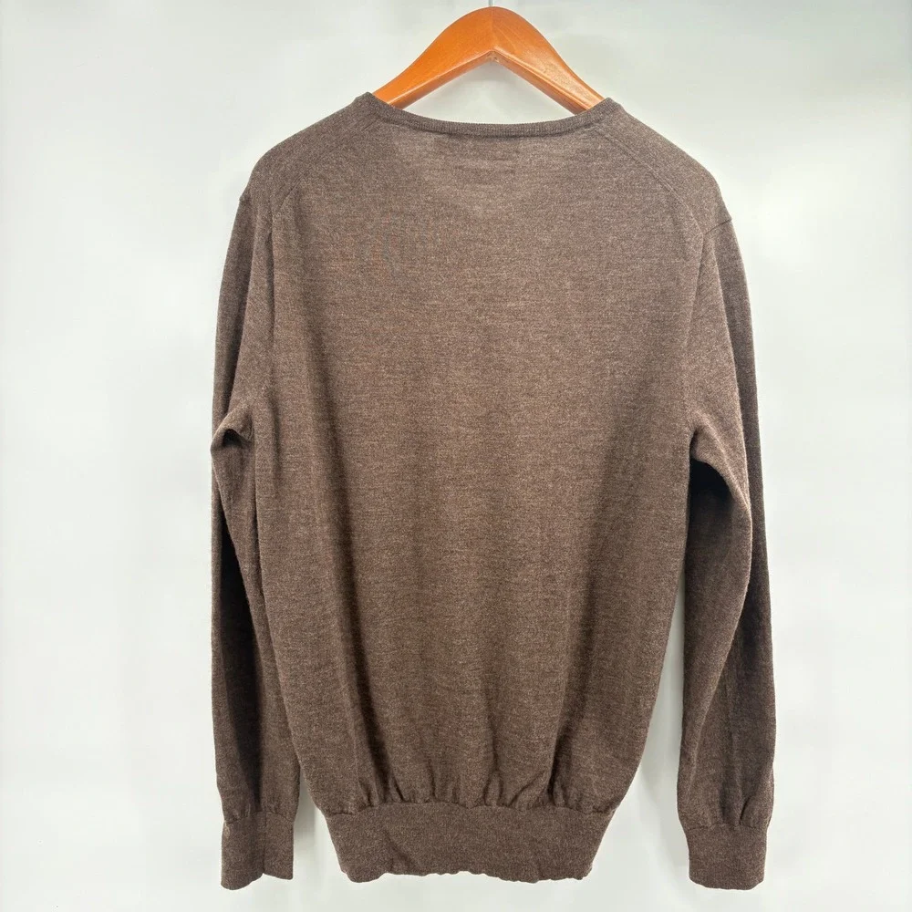 Polo Ralph Lauren Mens Brown 100% Merino Wool V-Neck Sweater Size LT Tall‎